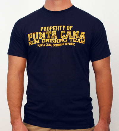 Hot Penguin, Ltd. Property of Punta Cana Rum Drinking Team t-shirt for men, Punta Cana collection - Hot Penguin, Ltd.