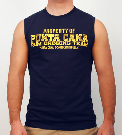 Hot Penguin Ltd. Property of Punta Cana Drinking Team sleeveless shirt for men, Punta Cana Collection - Hot Penguin, Ltd.